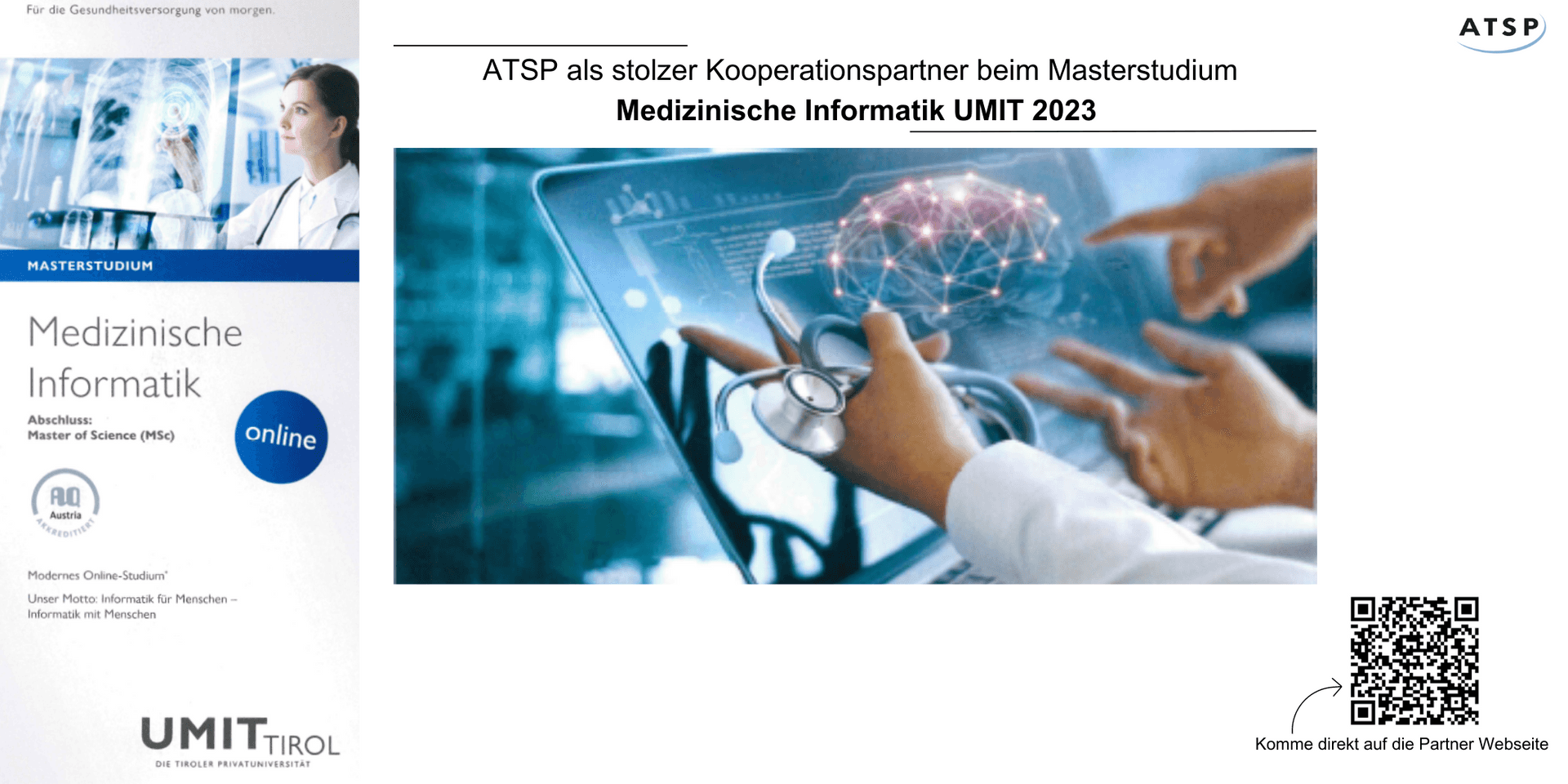 ATSP als stolzer Kooperationspartner beim Masterstudium Medizinische Informatik UMIT 2023